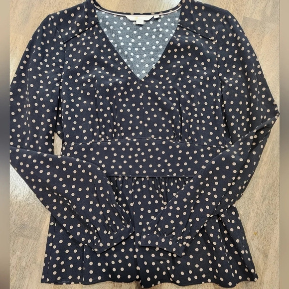 Boden Elsie Polka Dot Peplum Top Blouse size 4 - Picture 1 of 8